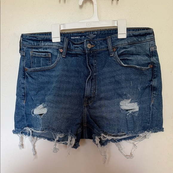 Old Navy Women's Ripped Jean Shorts - Blue - Picture 1 of 3